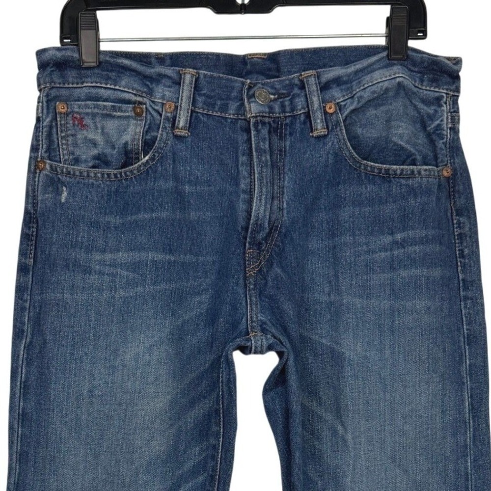 Polo Ralph Lauren 867 Classic Fit Jeans Mens 30x32 Distressed Medium Wash Denim
